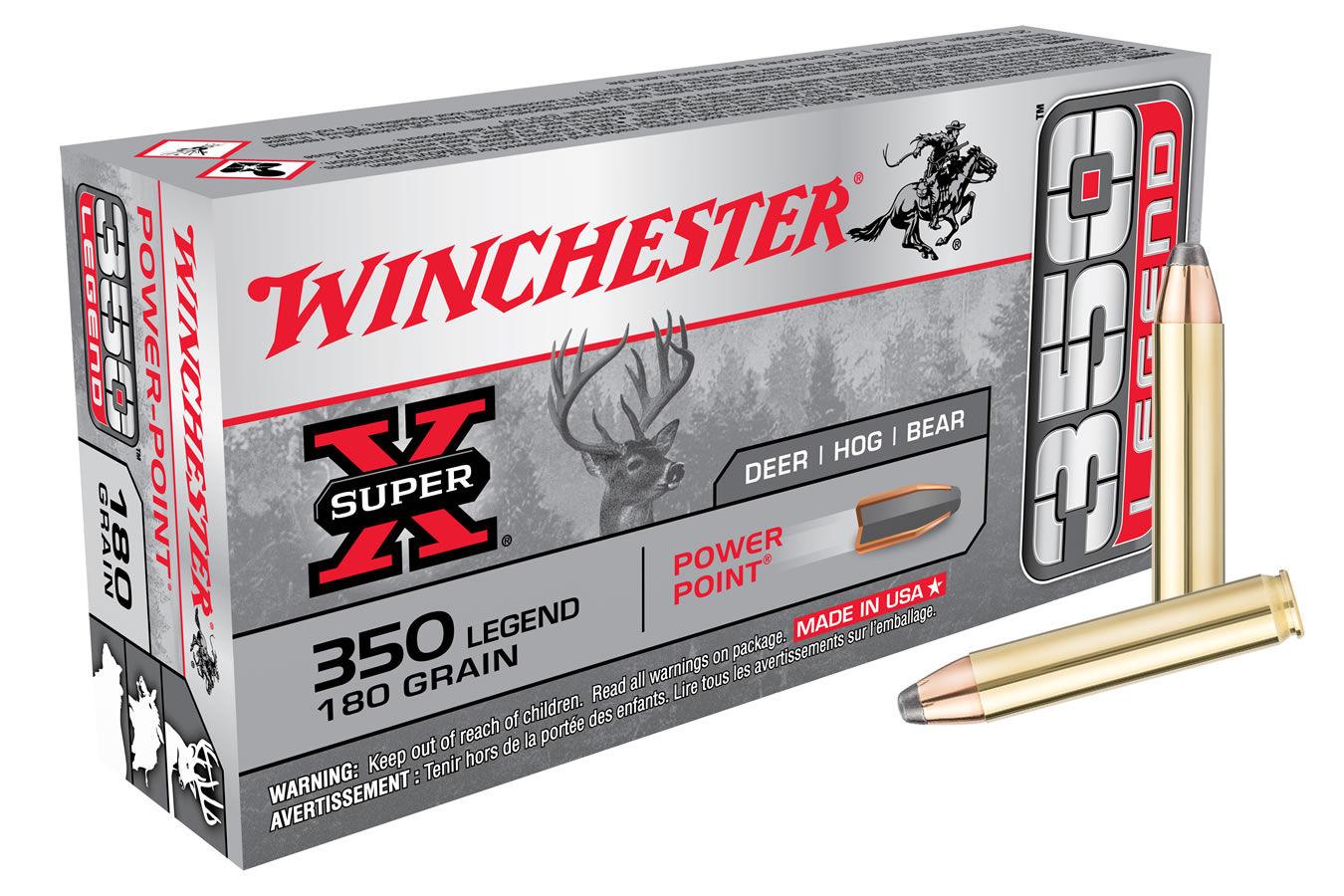 Winchester Super X 350 Legend 180gr Power Point 20 Box X3501 FADAOfHOPE AMMO