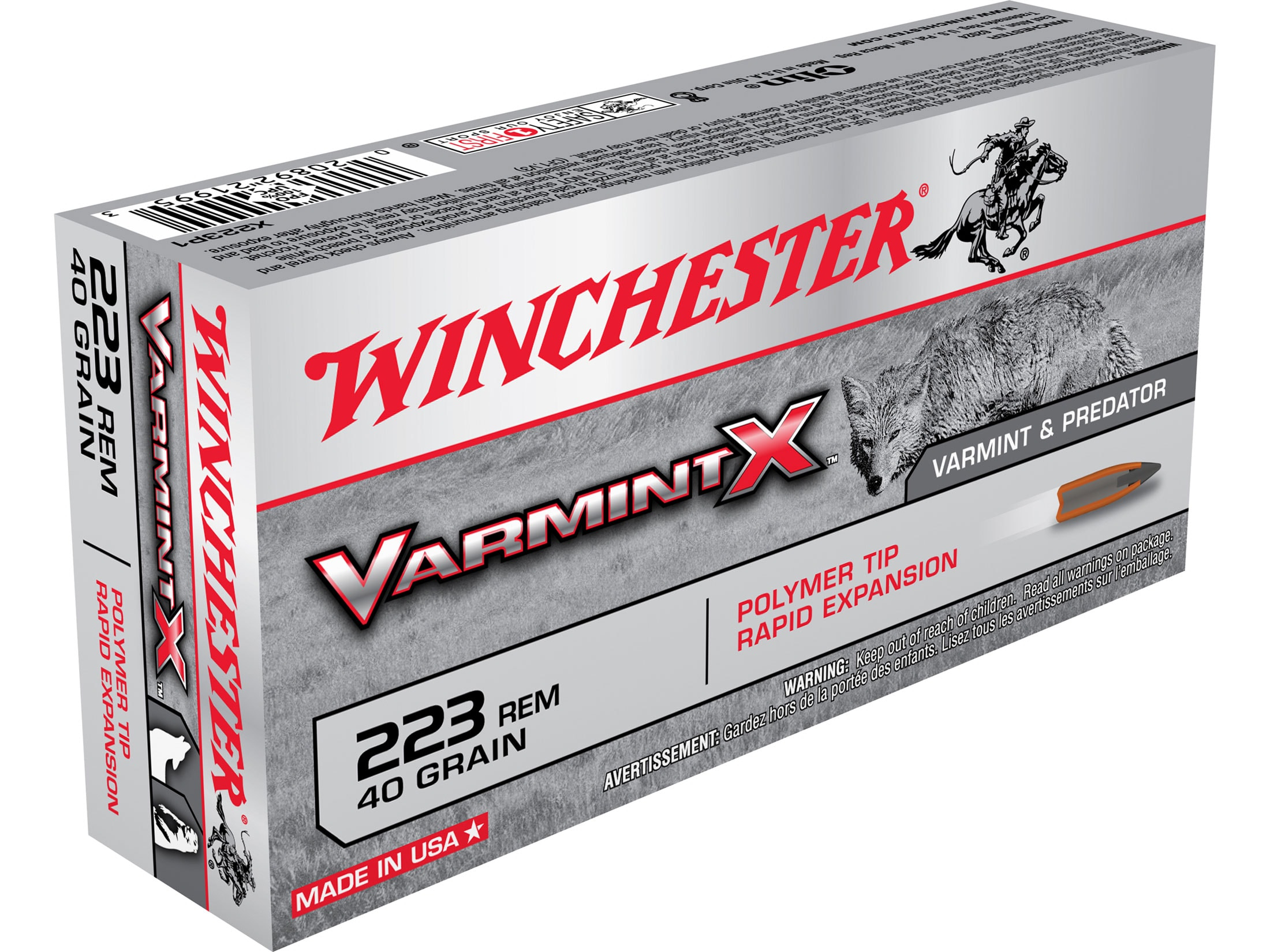 Winchester Varmint X Ammo 223 Remington 40 Grain Polymer Tip Box Of 20